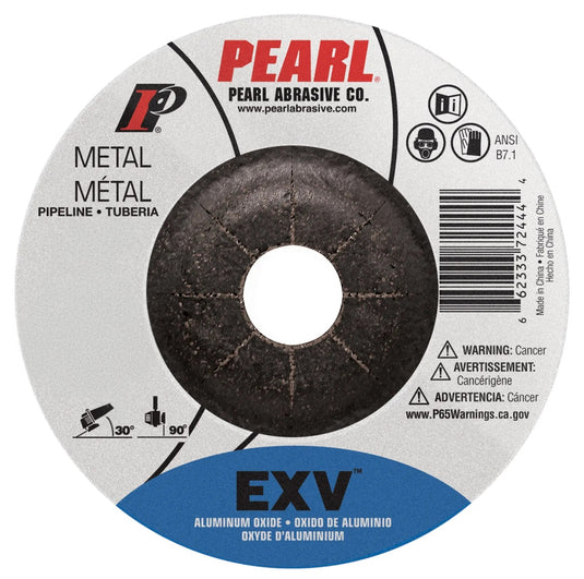 Pearl EXV Aluminum Oxide 4-1/2" x 1/8" x 7/8" Pipeline Depressed Center Grinding Wheel (Pack of 25)