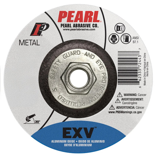 Pearl EXV Aluminum Oxide 4-1/2" x 1/4" x 5/8-11" Depressed Center Grinding Wheel (Pack of 10)