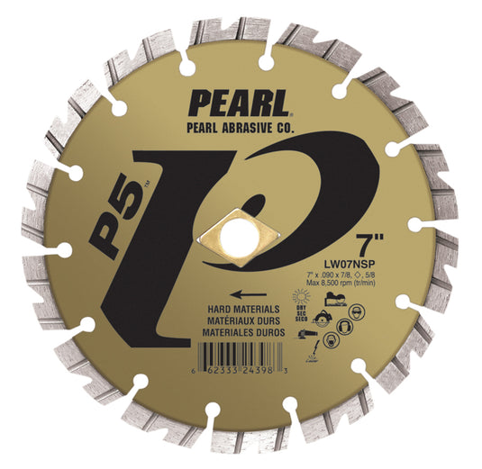 Pearl 7" x .090 x 7/8", DIA 5/8" P5 Hard Materials Diamond Blade