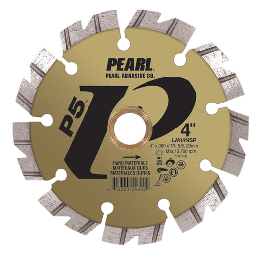 Pearl 4" x .090 x 7/8", 5/8", 20mm P5 Hard Materials Diamond Blade