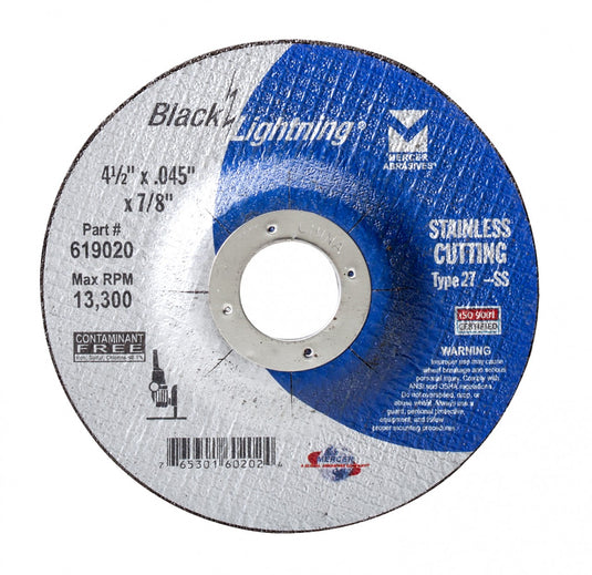 Mercer Black Lightning 4 1/2" x .045 x 7/8"  - Stainless Steel (Pack of 50)
