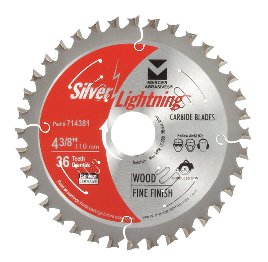 Silver Lightning Wood Cutting Saw Blades 5 3/8" x 10mm x 36T