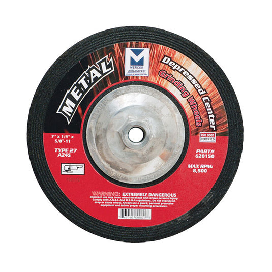 Mercer 9" x 1/4" x 5/8"-11 Grinding Wheel TYPE 27 - Metal (Pack of 10)