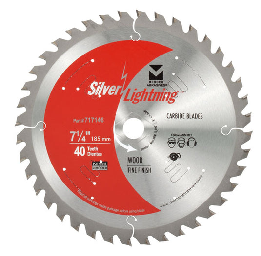 Silver Lightning Wood Cutting Saw Blades 7 1/4" x 5/8" DIA x 40T