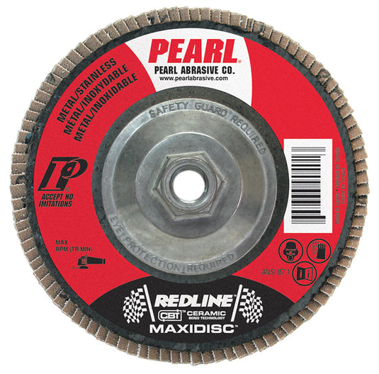 Pearl RedLine 4-1/2" x 5/8"-11 CBT T29 Flap Disc - 60 GRIT (Pack of 10)