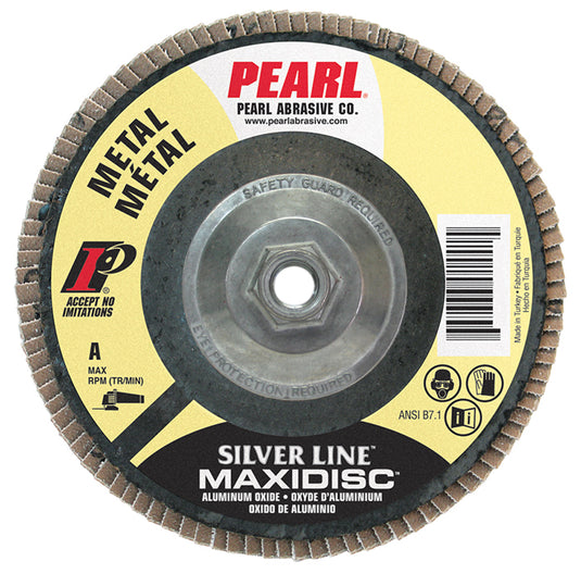 Pearl Silver Line 4-1/2" x 5/8"-11 AL/OX T27 Flap Disc - 40 GRIT (Pack of 10)