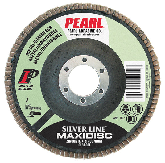 Pearl Silver Line 4-1/2" x 7/8" Zirconia T27 Flap Disc - 80 GRIT (Pack of 10)