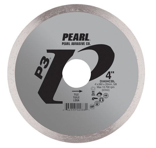 4" x .060 x 20mm, 5/8" Pearl P3 Tile Cutting Diamond Blade