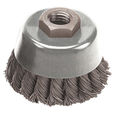 Pearl Wire Brush - Stainless Knot Cup - 5" x .020" x 5/8-11